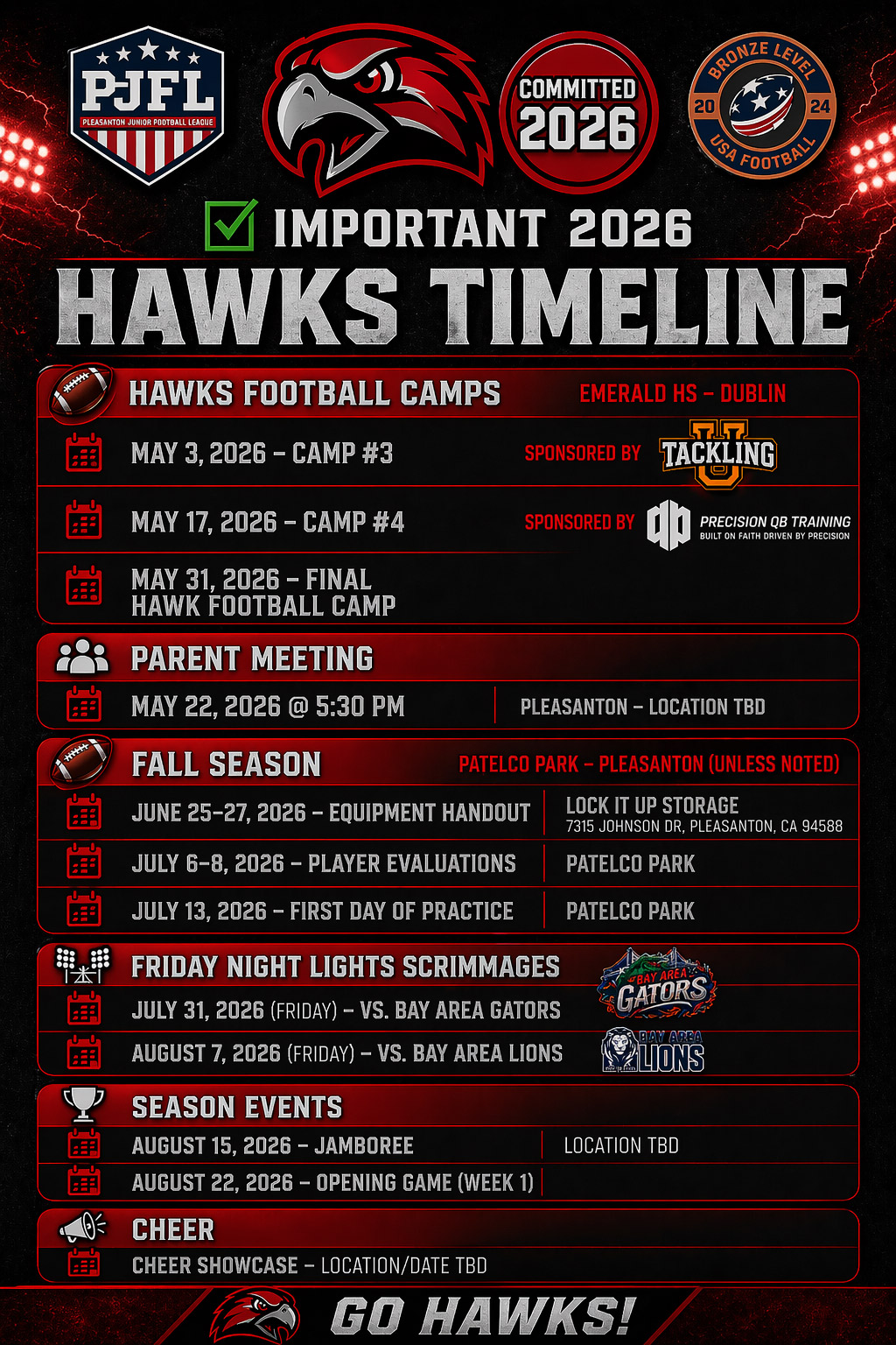 2026 Hawks Timeline